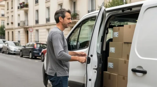 Conducteur ouvrant portière fourgon déménagement assurance temporaire