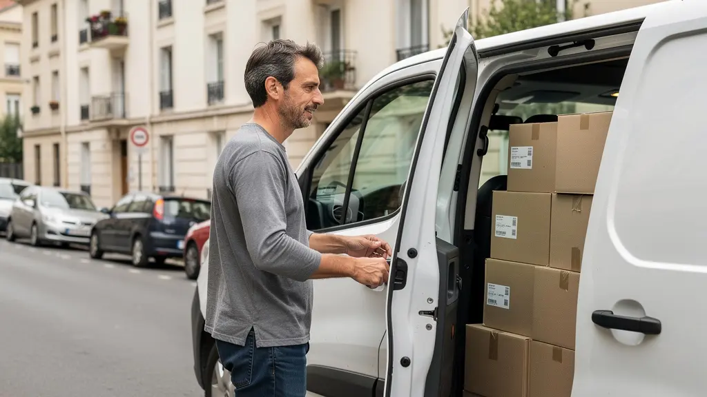 Conducteur ouvrant portière fourgon déménagement assurance temporaire