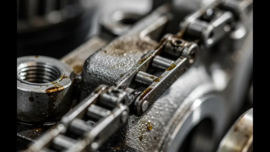 Photographie macro artistique d'une pièce mécanique moteur montrant une texture d'usure, symbolisant les indices cachés.